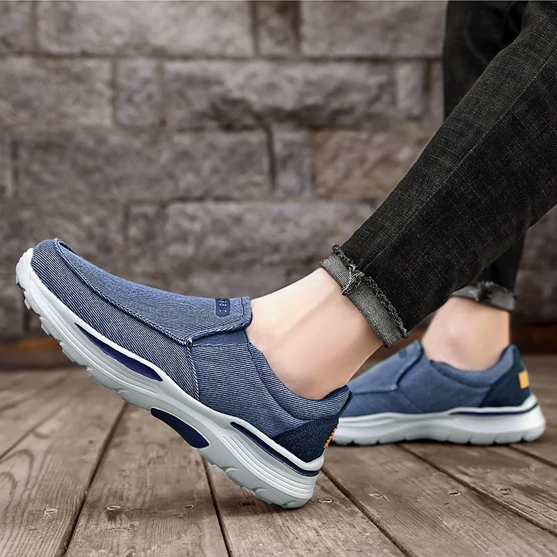 Summer Mens Casual Shoes Breathable Canvas Loafers Comfortabler