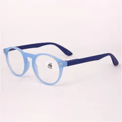 Ultralight Red Leopard Print Vintage Round Reading Glasses - Fashionable Eyewear (Blue)