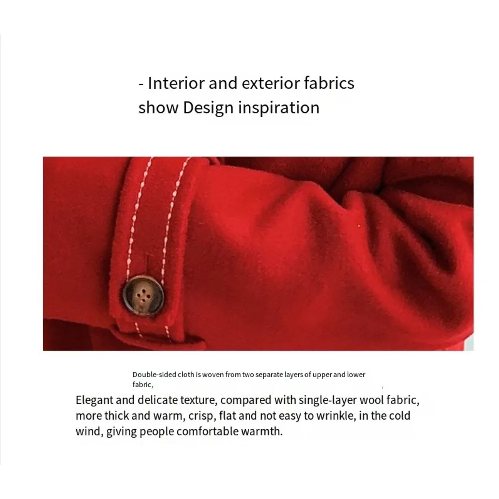 fragrant shadow double-sided for women, 2020 autumn and winter new medium long red woolen coat_voghion.com