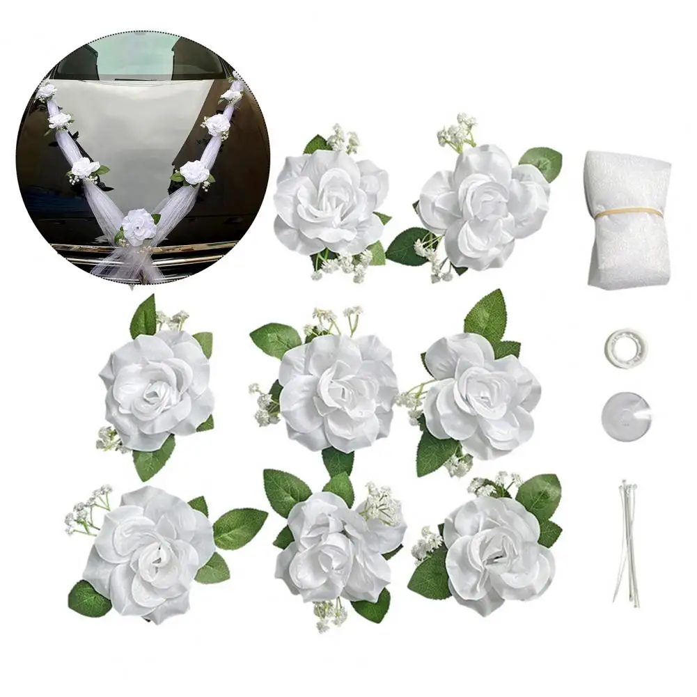 

Flexible Flower Car Decorations Wedding Car Decorations for Sizes Elegant European-style Wedding Car Flower Decorations for Any