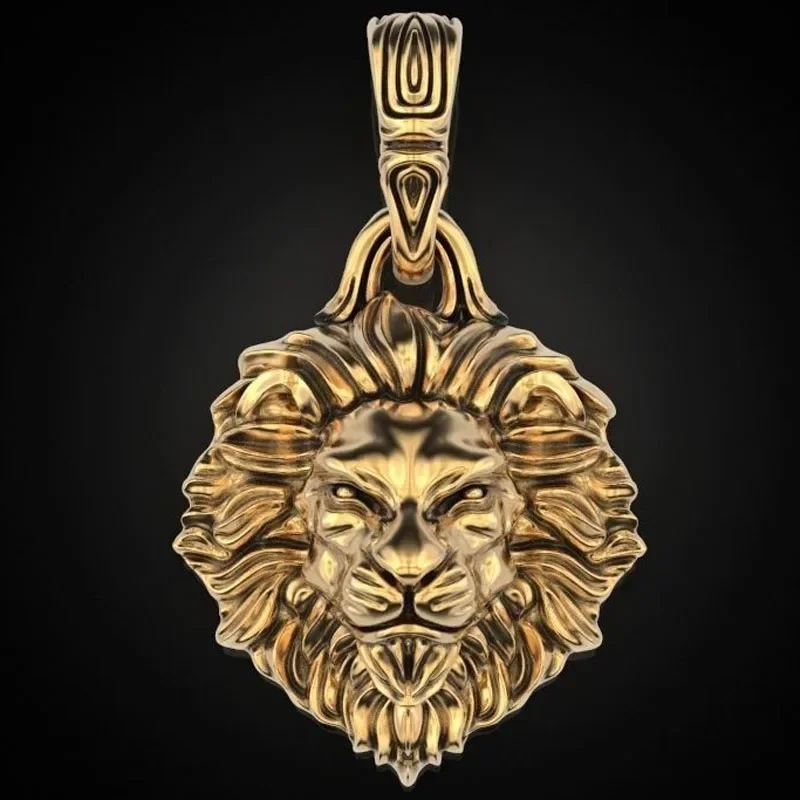 19g 3d Very Cool Mighty 3D Lion Pendant Mens Gold Pendant  Customized 925 Solid Sterling Silver Pendant