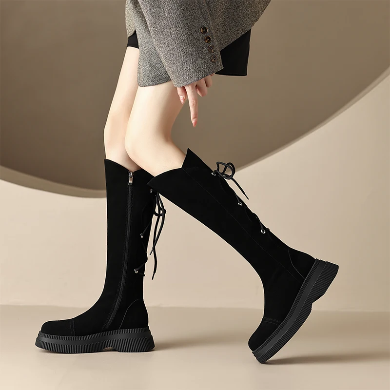 Platform Wedge Women's Autumn Thigh Boots Winter Plush Over the Knee Boots Sexy Female Stretch High Heel Leather Boots New 35-40