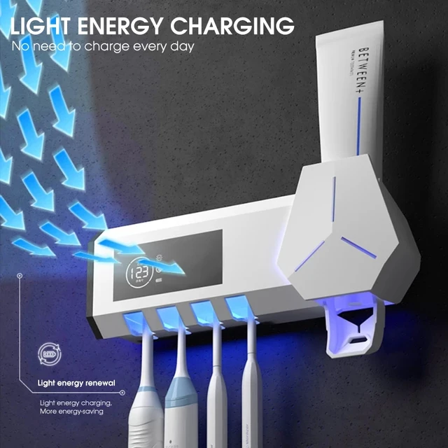 Intelligens Uv Fogkefe Tartó Falra Szerelt Sterilizáló Automatikus Fogkrém Sajtos Adagoló Fürdőszoba Kiegészítők Készletek - Image 3