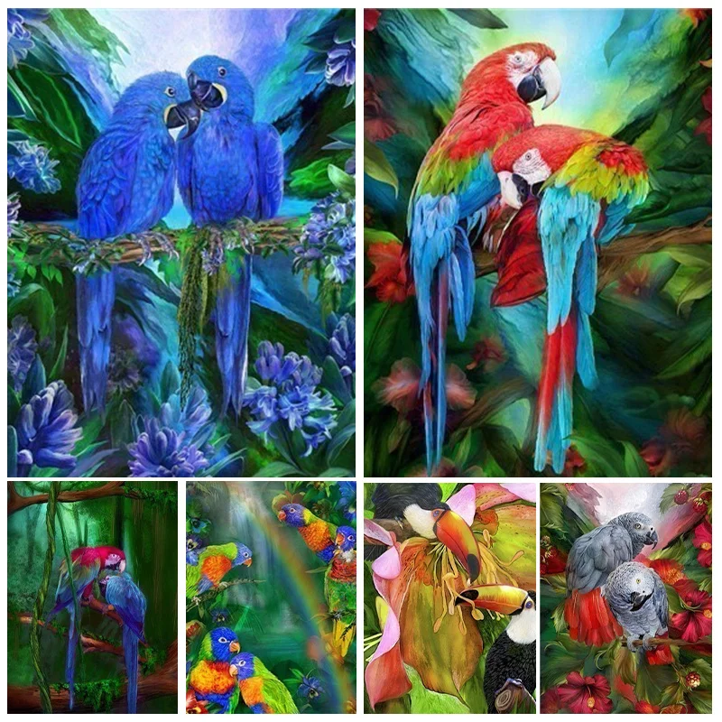 Parrot 5D Diamond Painting Kits Bird Full Square/Round Diamond Mosaic  Painting Rhinestone Embroidery Home Decor DIY