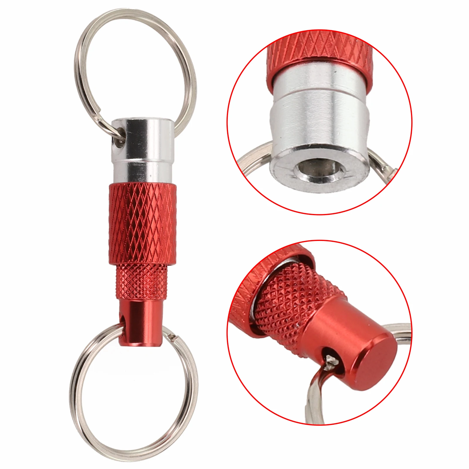 Befestigen Sie an Taschen für Outdoor-Aktivitäten ° Rotations-Schlüsselanhänger, Doppelring-Schnalle, hochfestes Aluminium, innovatives Design – Detail 22