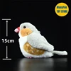 Grey Pearl Bird Plush Toy Zebra Finch Plushie Birds Plush Toys Lifelike Stuffed Animals Simulation Doll Toy For Kids 2