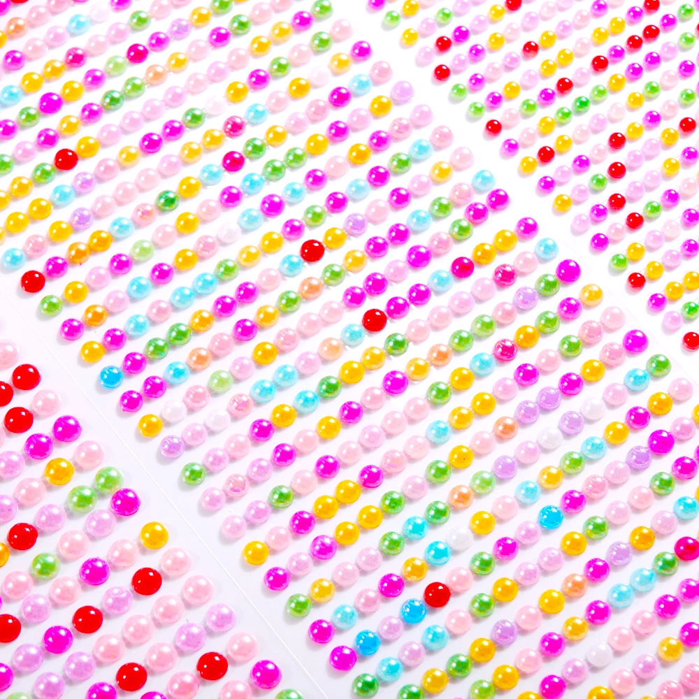3mm/4mm/5mm/6mm White/Beige/Color Pearl Sticker Decor Rhinestones DIY Charm Clothes Nails Home Accessories