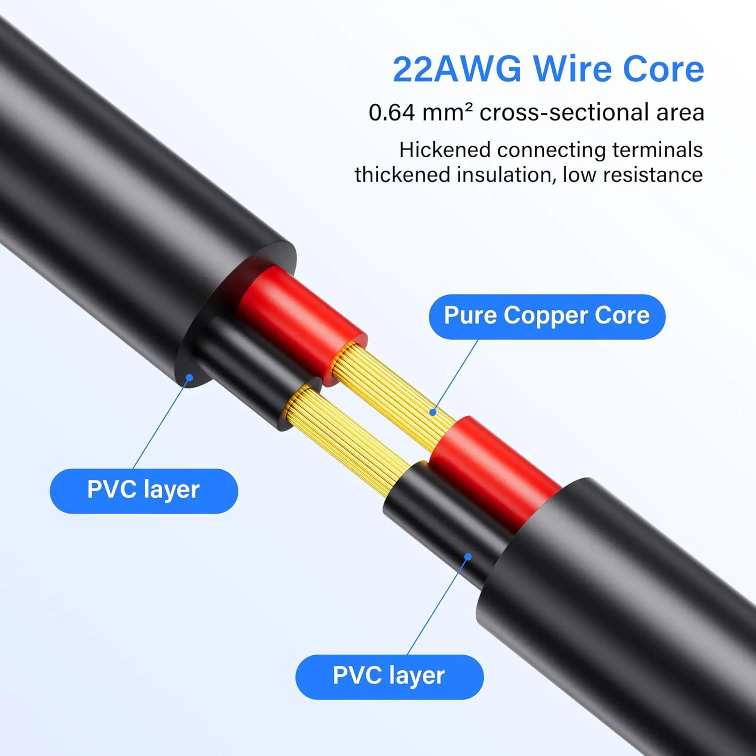 자비크테크 2A DC 전원 케이블, DC 5.5 x 2.1mm 암 커넥터 - 3핀 XLR 수 커넥터 전원 어댑터 케이블, 스케이트보드, 밸런스 바이크 등에 사용 가능