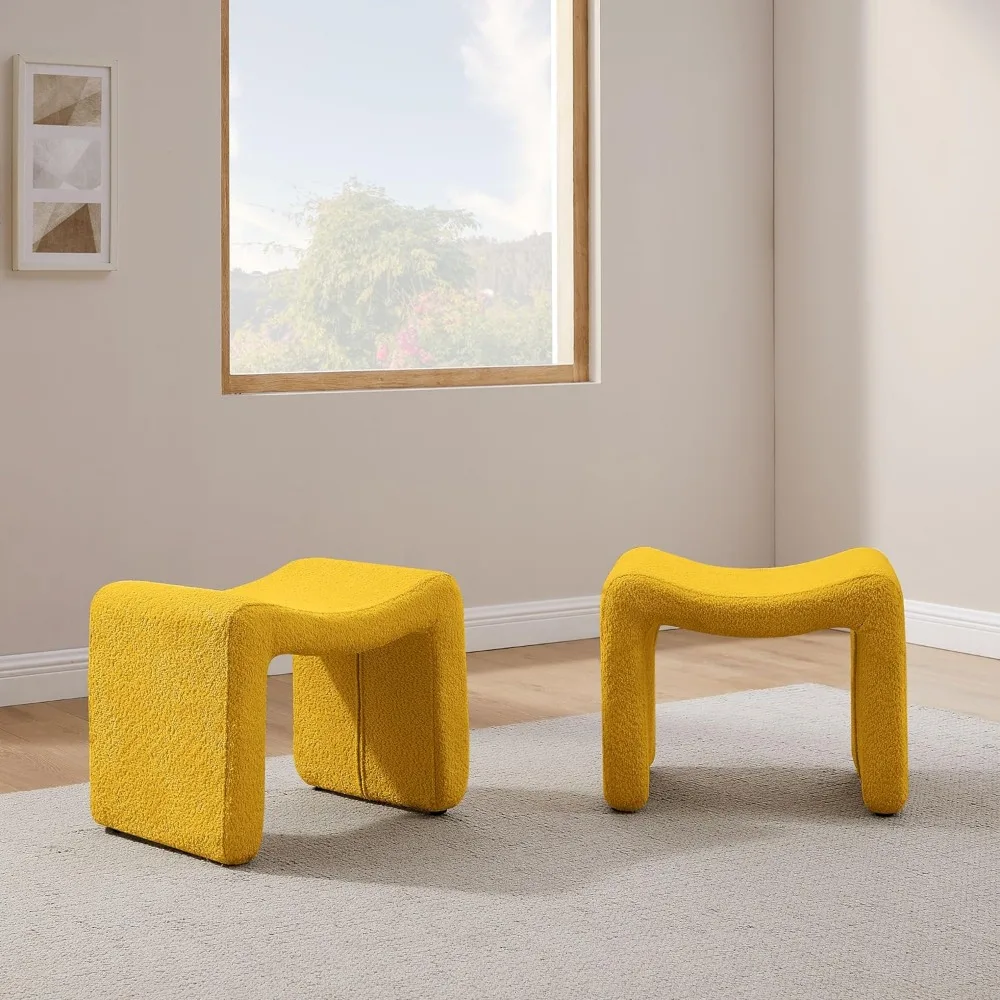

Makeup stool chair,wooden leg footstool sofa bench footstool makeup room,Frame Material Engineering Wood living room,set2,yellow