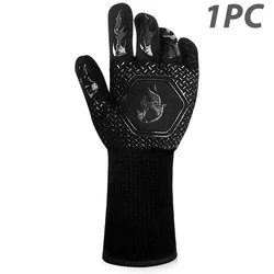 Heat Resistant Silicone Oven & Grill Gloves - Non - Slip Fireproof Mitts (A - 1 Piece)