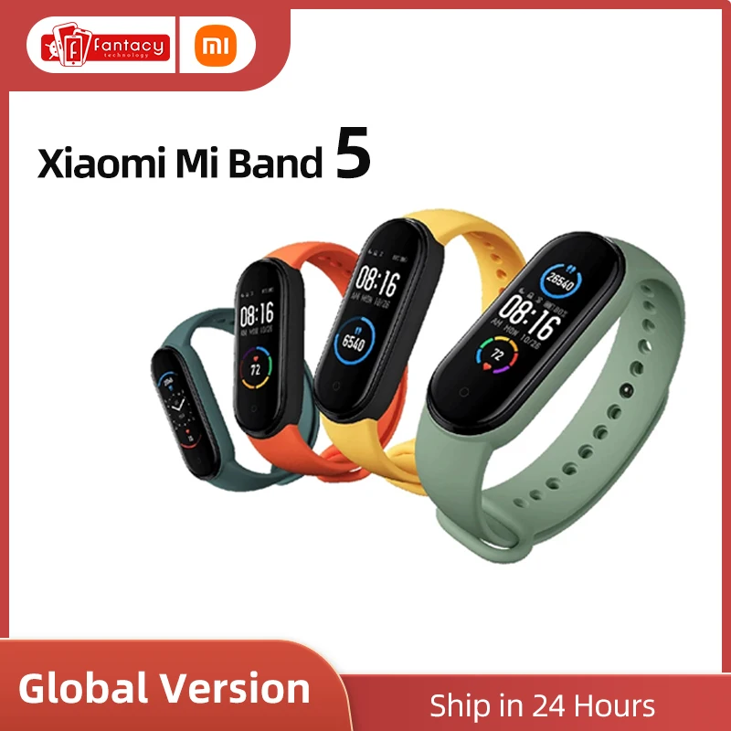 Original Xiaomi Mi Band 5 Smartband 1.2" Touch Screen Miband Wristband Fitness Track Waterproof Heart Rate Bracelet | Электроника