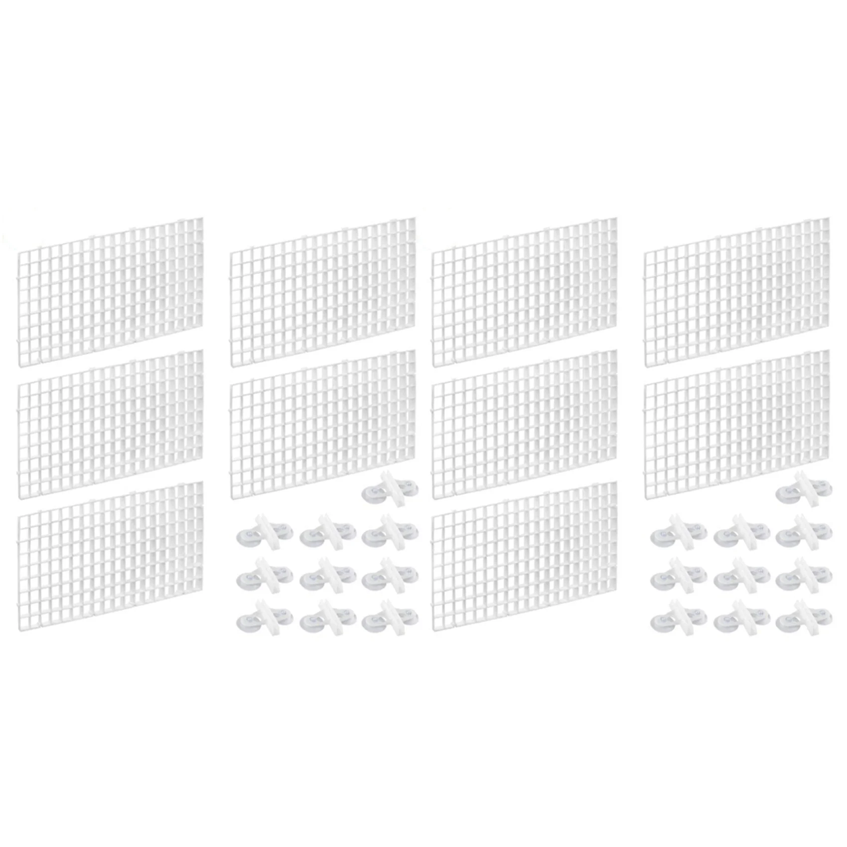 AS94-20PCS 수족관 디바이더 물고기 탱크 디바이더 필터 그리드 분리 그리드 트레이 격리 보드 그리드 20 PCS 빨판 클립 포함