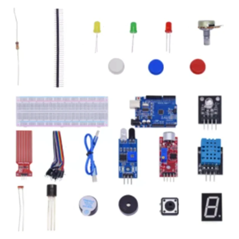 

Simple RFID Starter Kit, Updated Learning Kit For Arduino Uno R3, Sound/Water Level/Humidity/Distance Detection Sensor