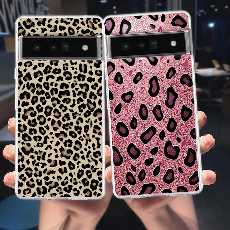 Leopard Print Soft TPU Clear Phone Case Cover
