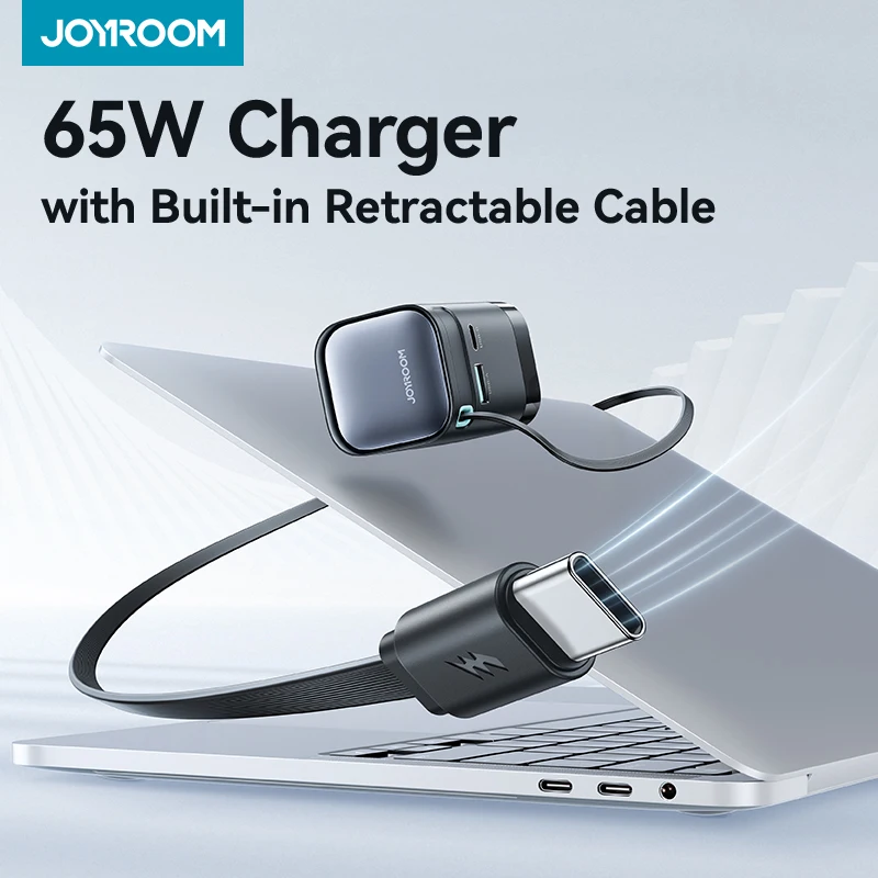 Joyroom 65W GaN Desktop Charger Retractable USB C Cable for Phone Tablet Laptop Fast Charging for iPhone Samsung Macbook - Image 2