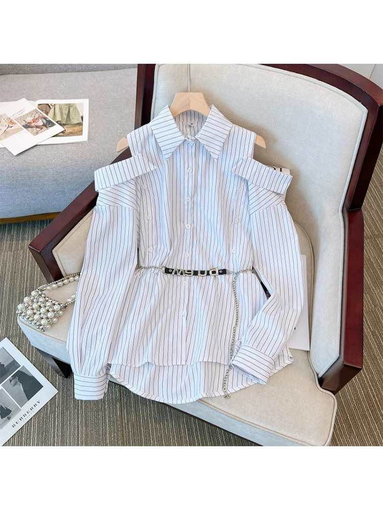 

Women's Striped A-line Luxury Dresses Elegant Vintage Harajuku Mini Dress Long Sleeve Polo-Neck One Piece Frocks Autumn Clothes