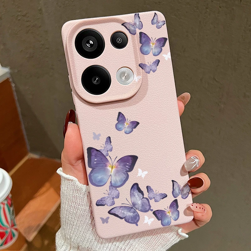 Butterfly Design Leather Texture TPU Phone Case