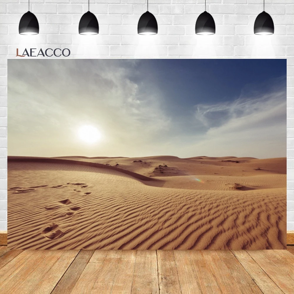 Laeacco 사암 사막 산악 배경, 푸른 하늘 흰 구름 선인장 자연 풍경, 성인 초상화 사진 배경