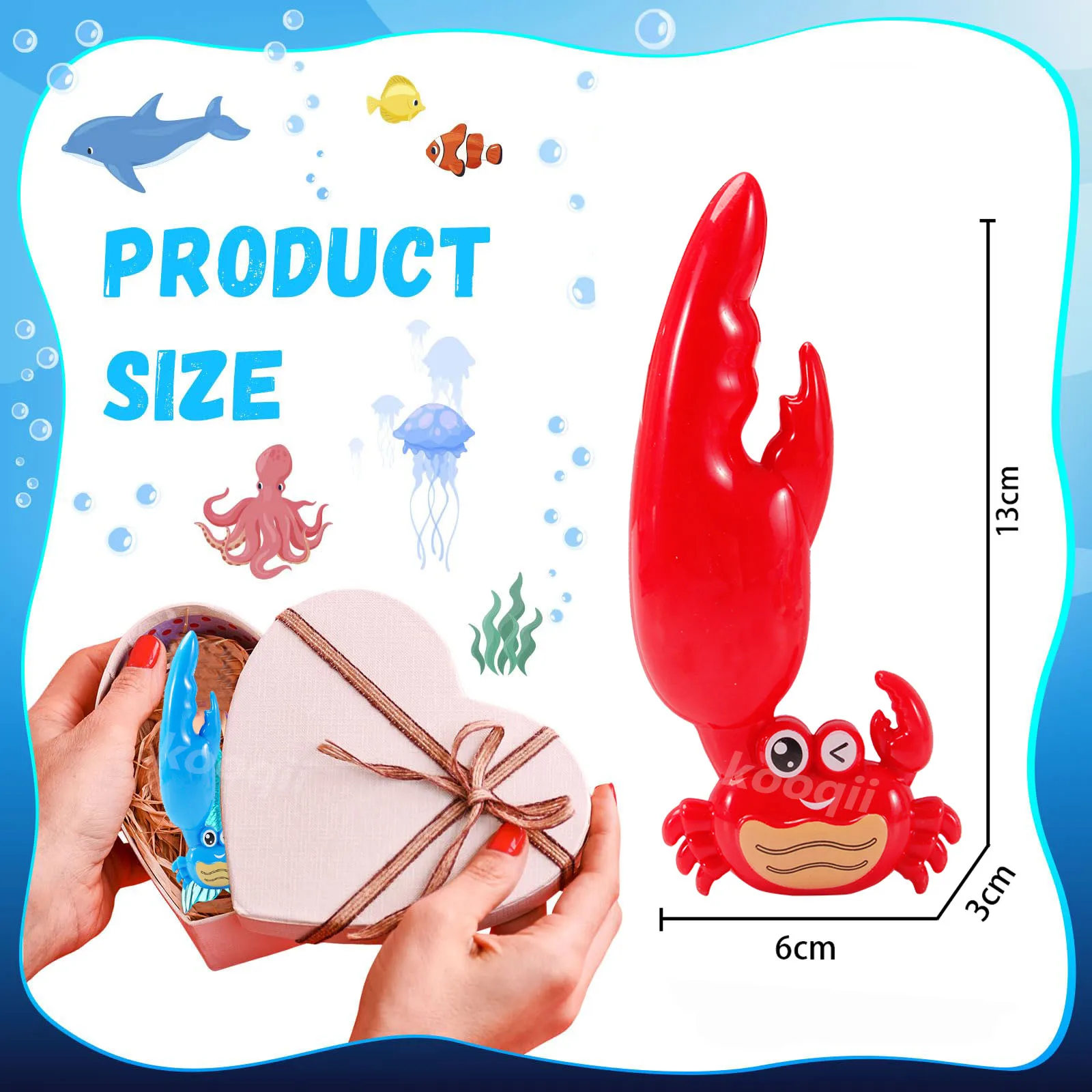 4 Pieces Crab Dive Toys Bath Toys Colorful Pool Toys Swim Pool  Kit Games for Toddlers Boys Girls Teens Adults 2