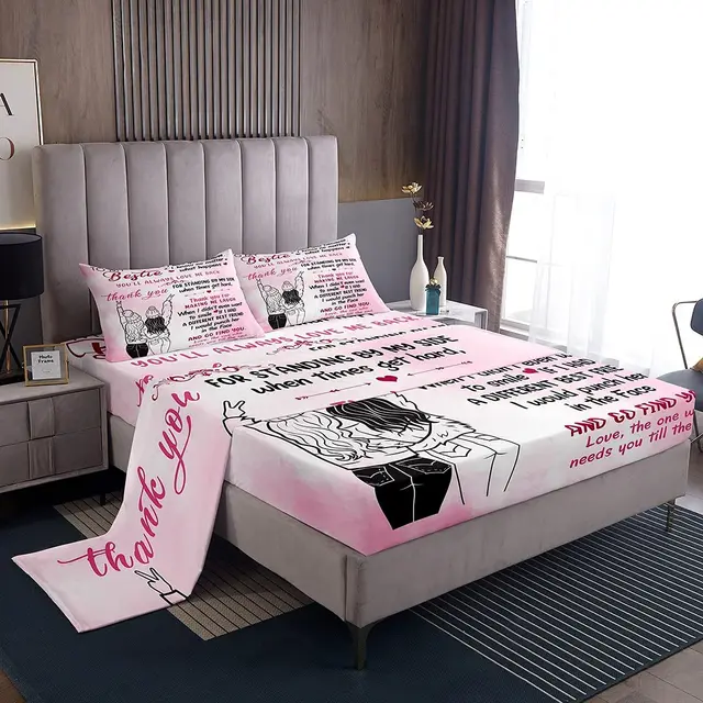To My Bestie Pastel Pink Sheets Set A Perfect Gift for Your Best Friend!