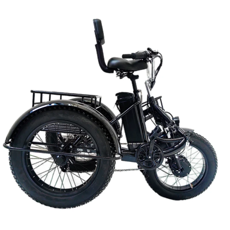 Tricycle électrique pliant à 3 roues de 20 pouces pour adultes, vélo électrique Fatbike 500w 48v pour hommes, batterie amovible 1