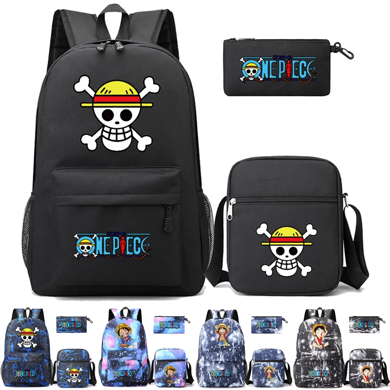 Аниме цельный рюкзак обезьянка D. Luffy школьный рюкзак для подростков, рюкзаки для мальчиков и девочек, вместительные Мультяшные сумки