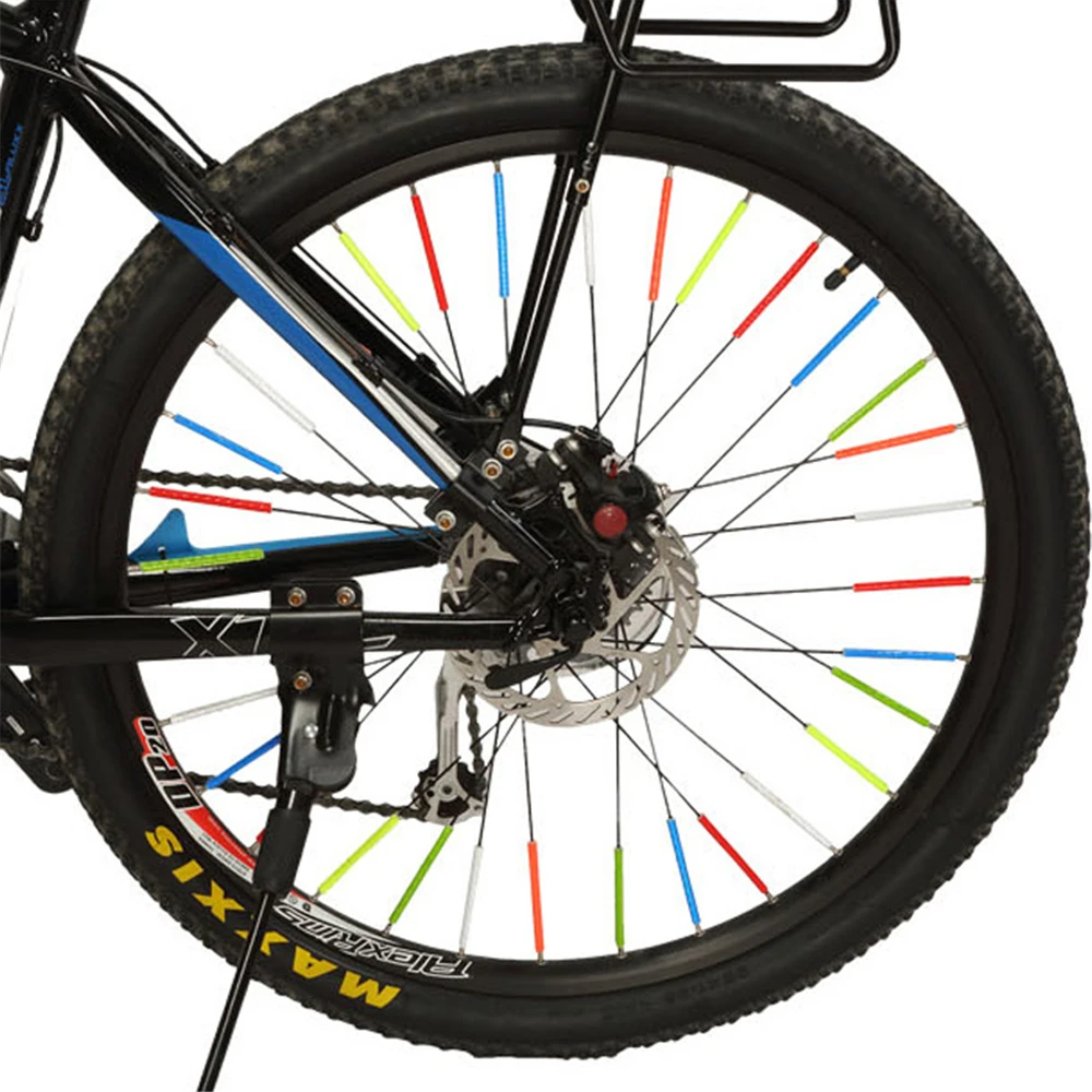 12PCS/Bag Bicycle Wheel Spokes Reflective Sticker Tube Strip Warning Light DIY 7.5cm MTB Cycling Reflector Reflective Safety Kit