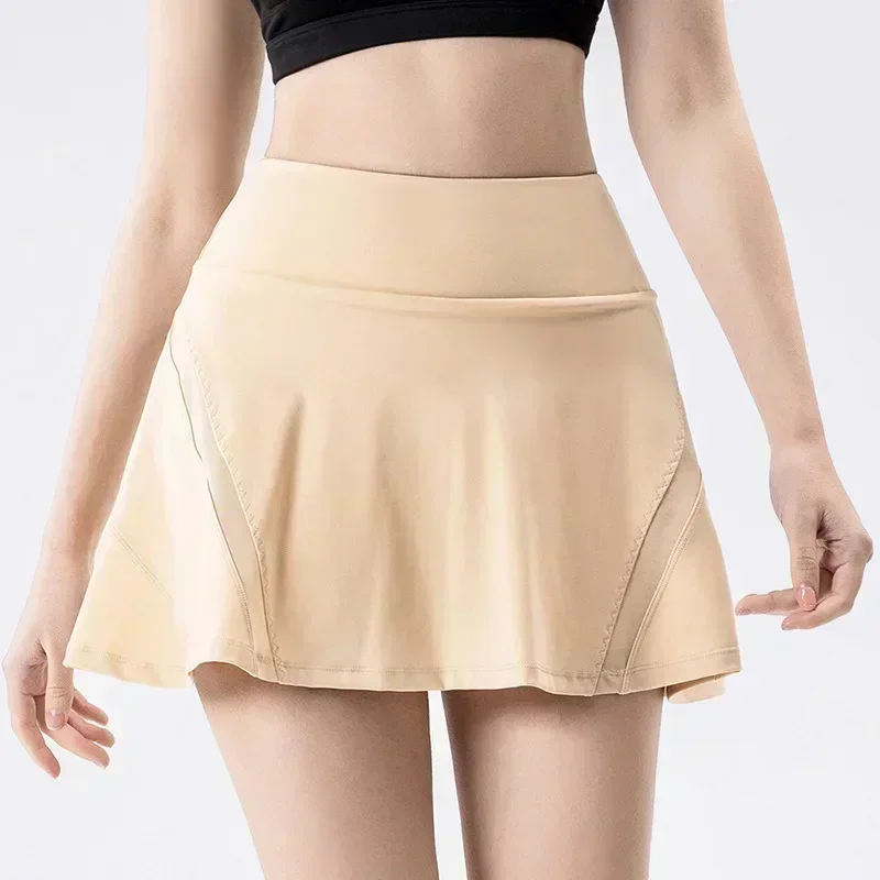 Lemon Yoga High Waisted Tennis Pleated Skirts Breathable Quick Dry Sports Dance SkirtPeace of Mind Anti-exposure Yoga Skirt
