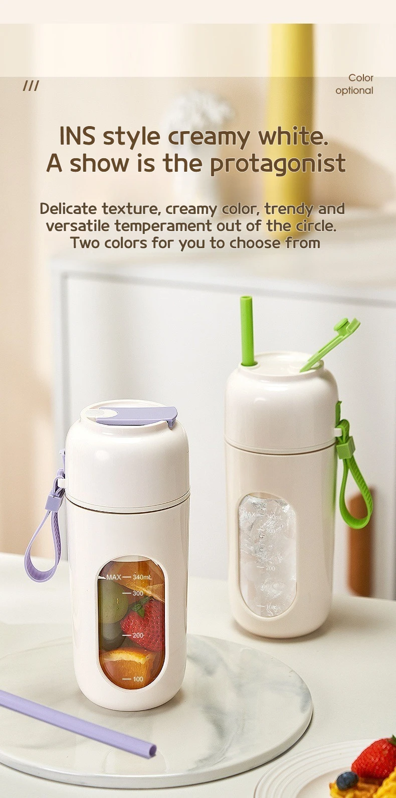 Description Picture 6 of item12-Blade Stainless Steel Electric Juicer Cup, Portable Blender for Smoothies, Ice, and Juices with Wireless Charging Feature