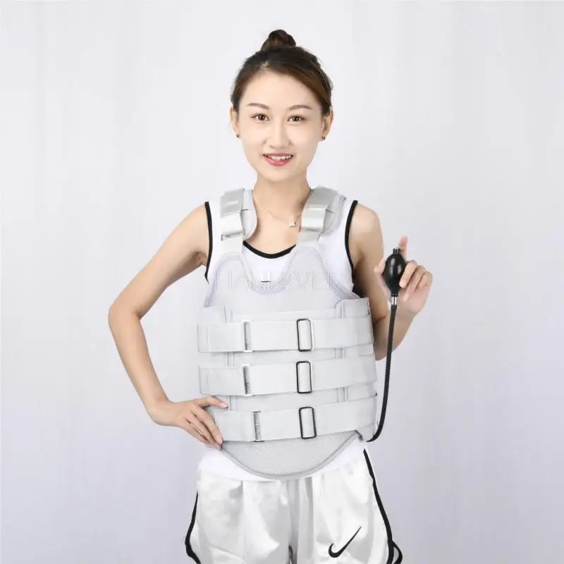 Low-temperature thermoplastic thoracic lumbar fracture fixed with a thoracolumbar spinal column brace with airbags