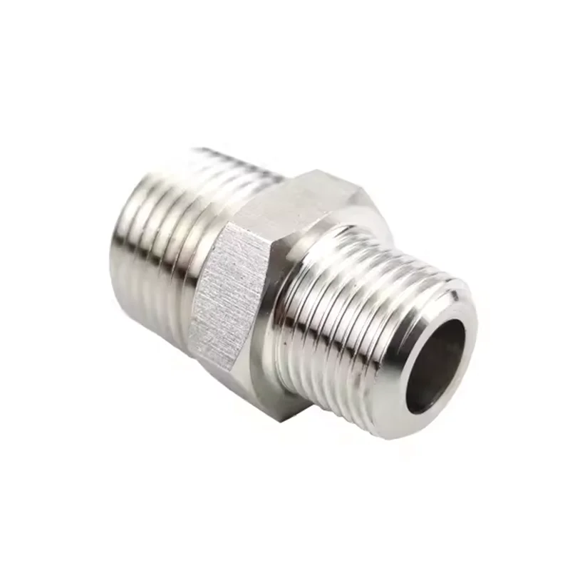 Steel Pipe M5 M6 M8 M10 M12 M14 M16 M18 M20 Metric Thread 304 Stainless Steel Nipple High Pressure Pipe Fitting Adapter Coupling