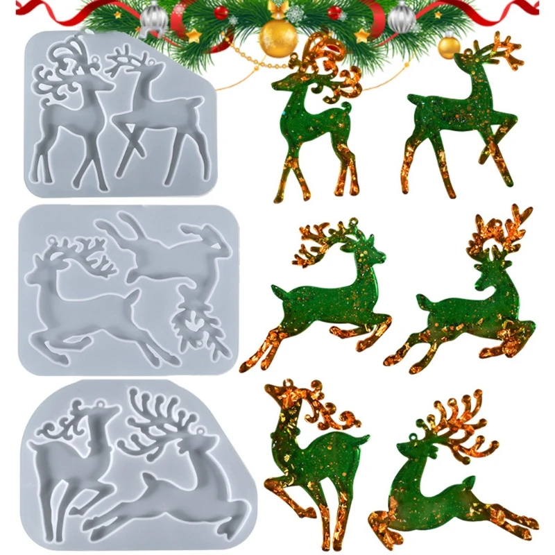

Christmas Resin Mold Durable Resin Elk Deer Ornament Molds for