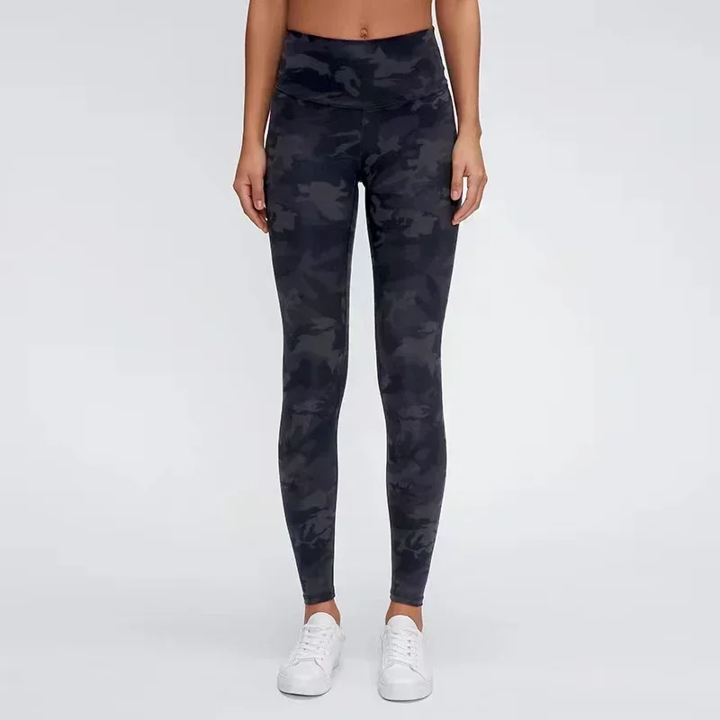 Lemon Women Camouflage High Waist Yoga Leggings for Fitness Outdoor Mountaineering Gym Sports Pants Training Running Trousers