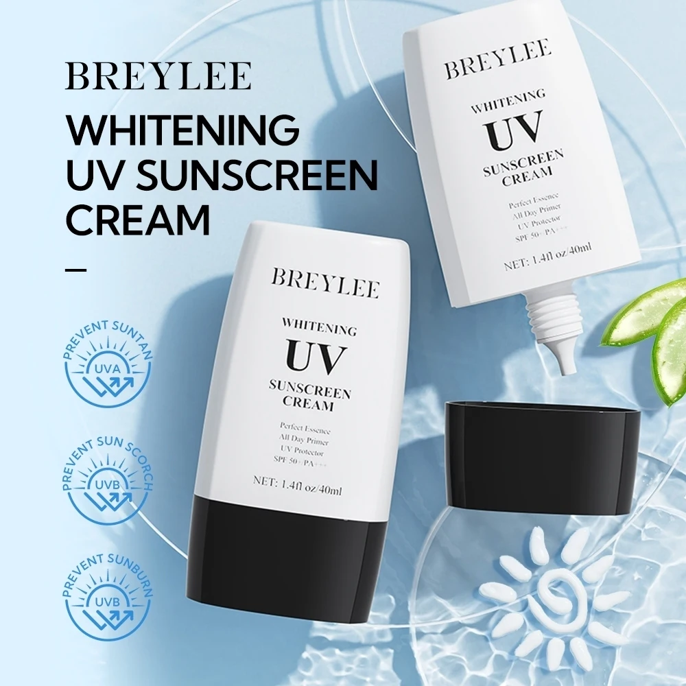 BREYLEE Whitening UV Face Sunscreen SPF50PA+++ Clear Brightening Complexion Moisturizing Anti-Aging Body Sunscreen Care 40g