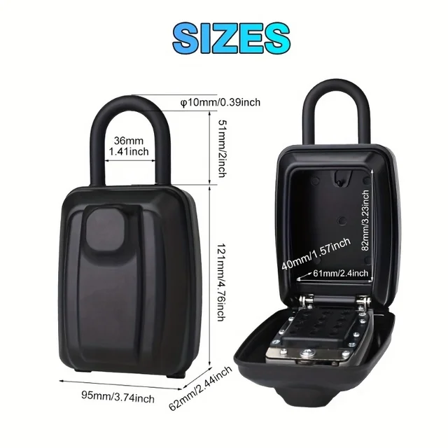 Hanging Key Lock Safe Secret Storage Box Password Security Lock No Key Required Home Office Key Portable Combination Box Storage 6