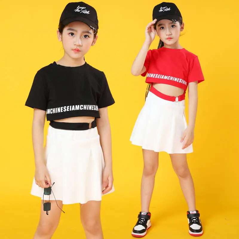 

Clothes kids jazz costume street dance clothing kids hip hop clothing girls hip hop skirt crop tops performance dance