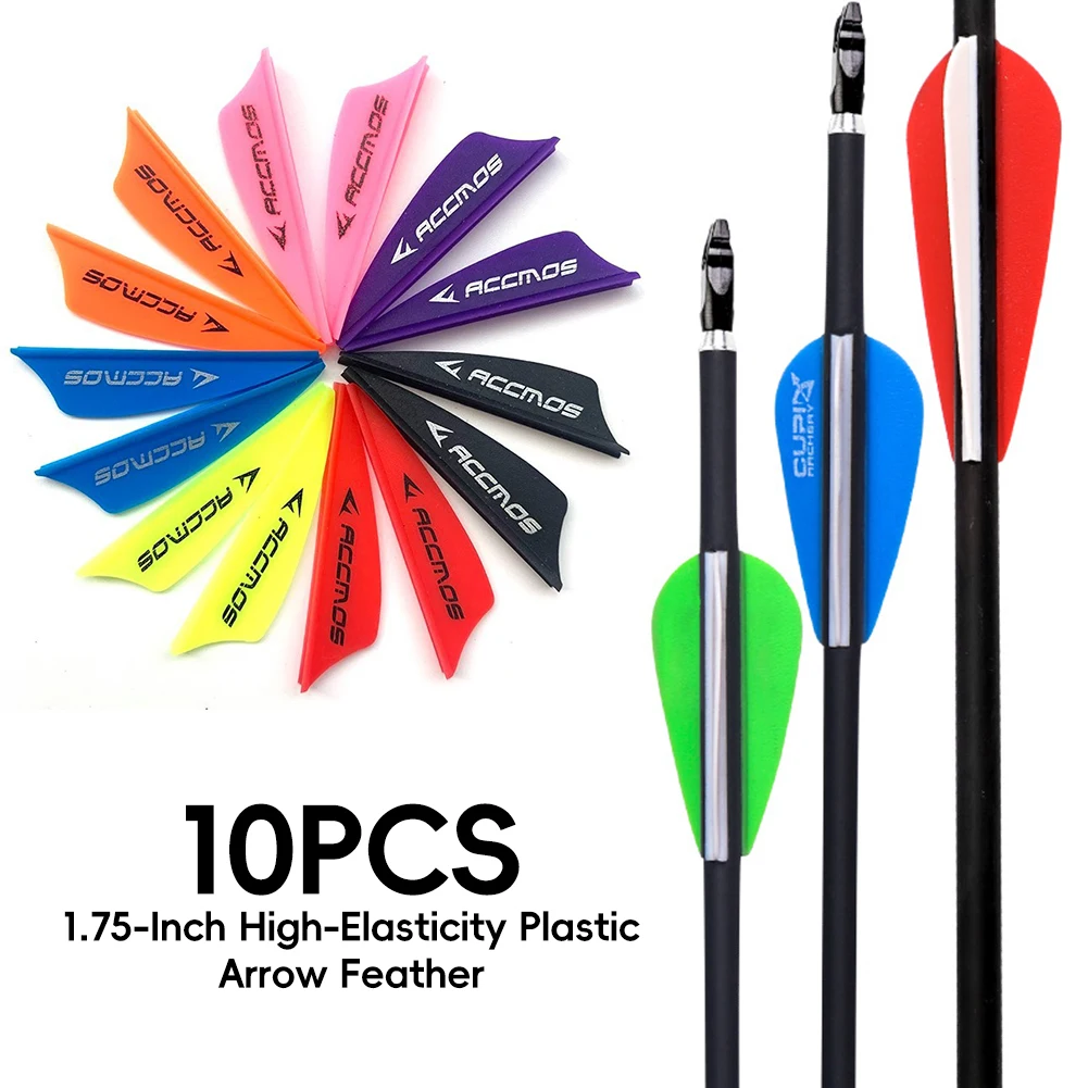 10Pcs Arrow Feather plastic Rubber Vanes plumage 1.75 inch For Recurve Compound Bow Arrow Archery DIY Fletching Arrow Vanes