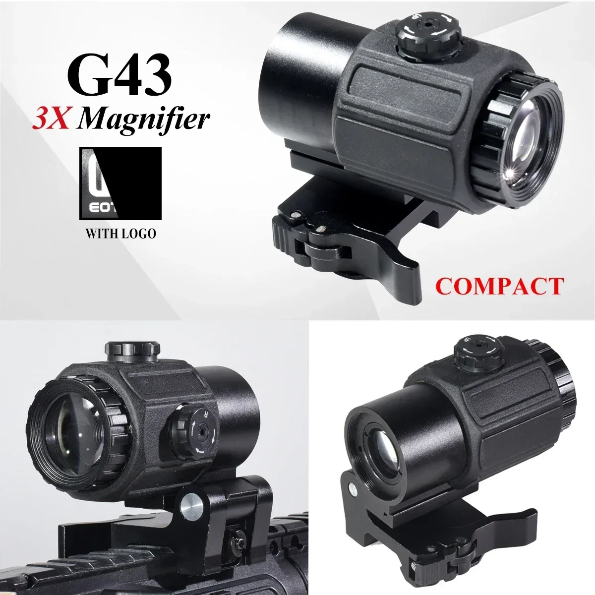 Tactical Magnifier Scope Tactical E*t*ch G33 G43 G45 Fixed 3X 5X Magnifier Scope with Switch To Side Quick Detachable QD Mount Hunting Sight Fit Hunting