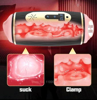 Lifelike Male Blowjob Masturbator Vagina Vibrator Sucking Aircraft Cup Sex Machine Pocket Pusssy Pronunciation Adult For Man Toy 3