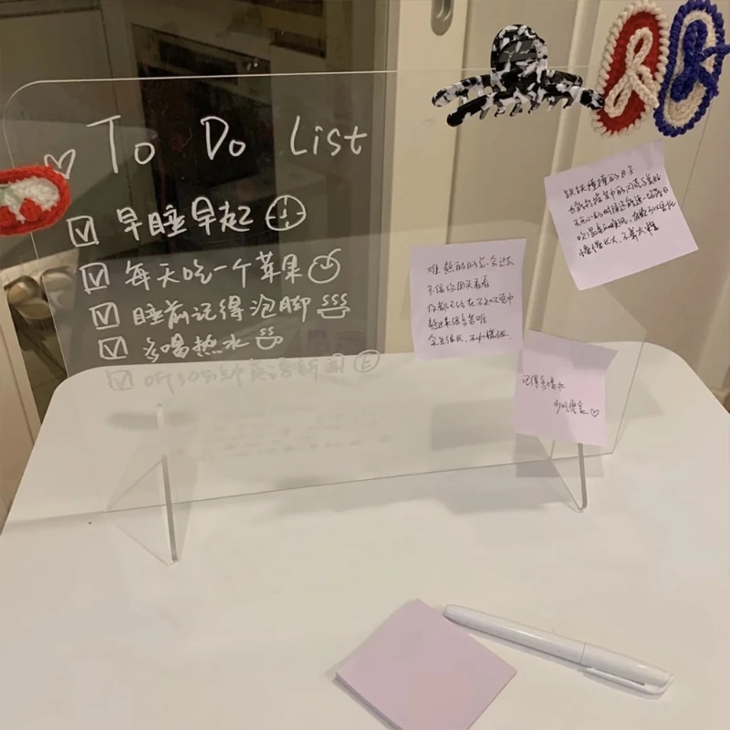 Acrylic Memo Tablet Erasable Board Whiteboard Desk Decoration for Doing List