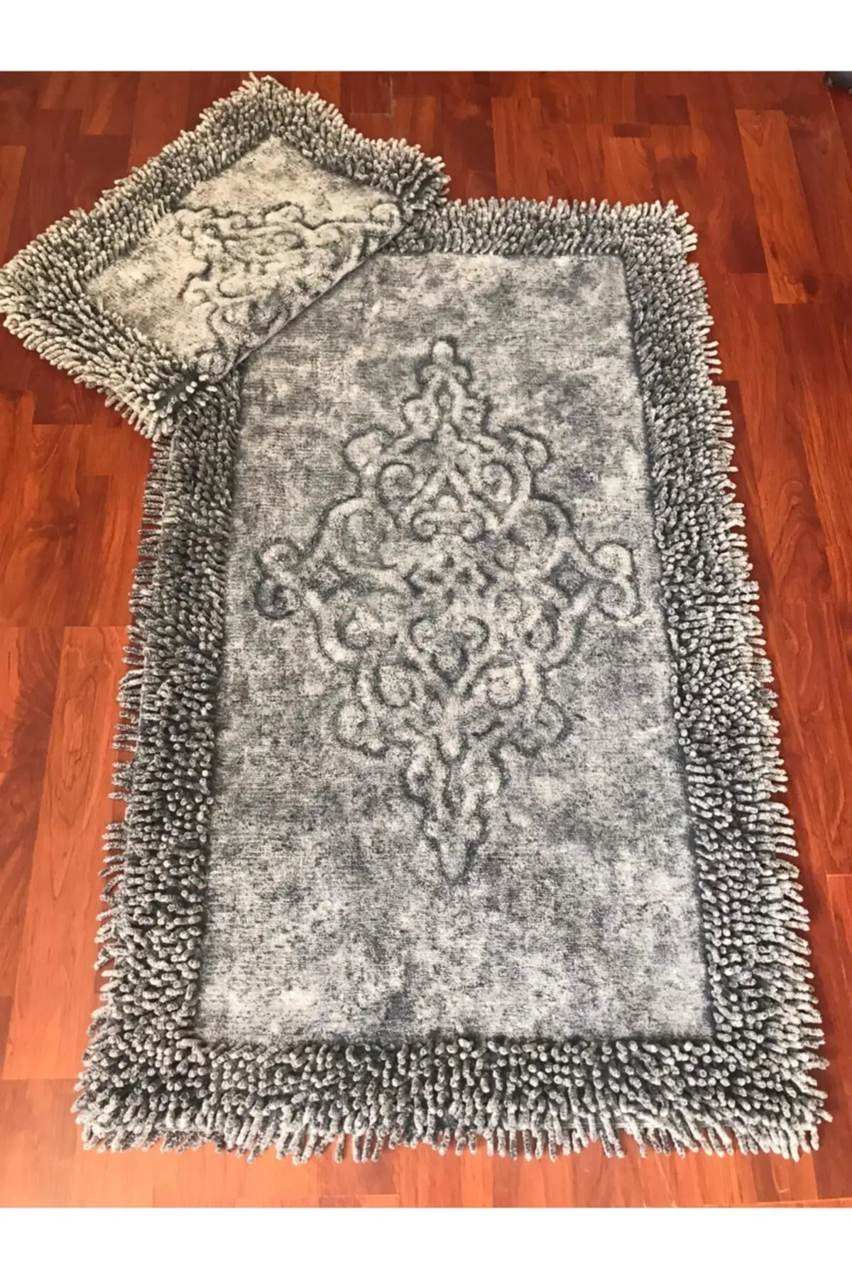 

Rumeli Old Edge Pasta Cotton Bath Mat 2 Set Gray Textile Home & Furniture
