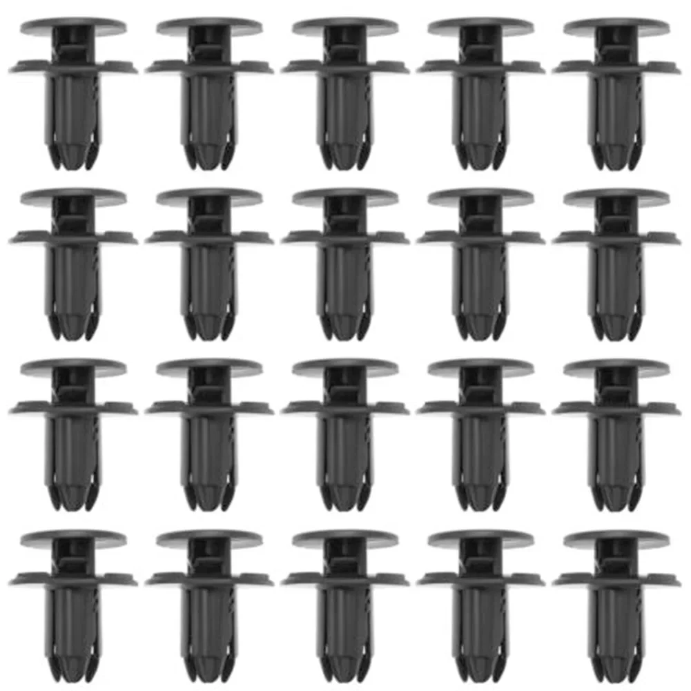 ABSOPRO 50 Clip Rivetti In Plastica Nera Per Paraurti E Parafango Auto, Foro 8mm, Fissaggio Rapido E Durevole
