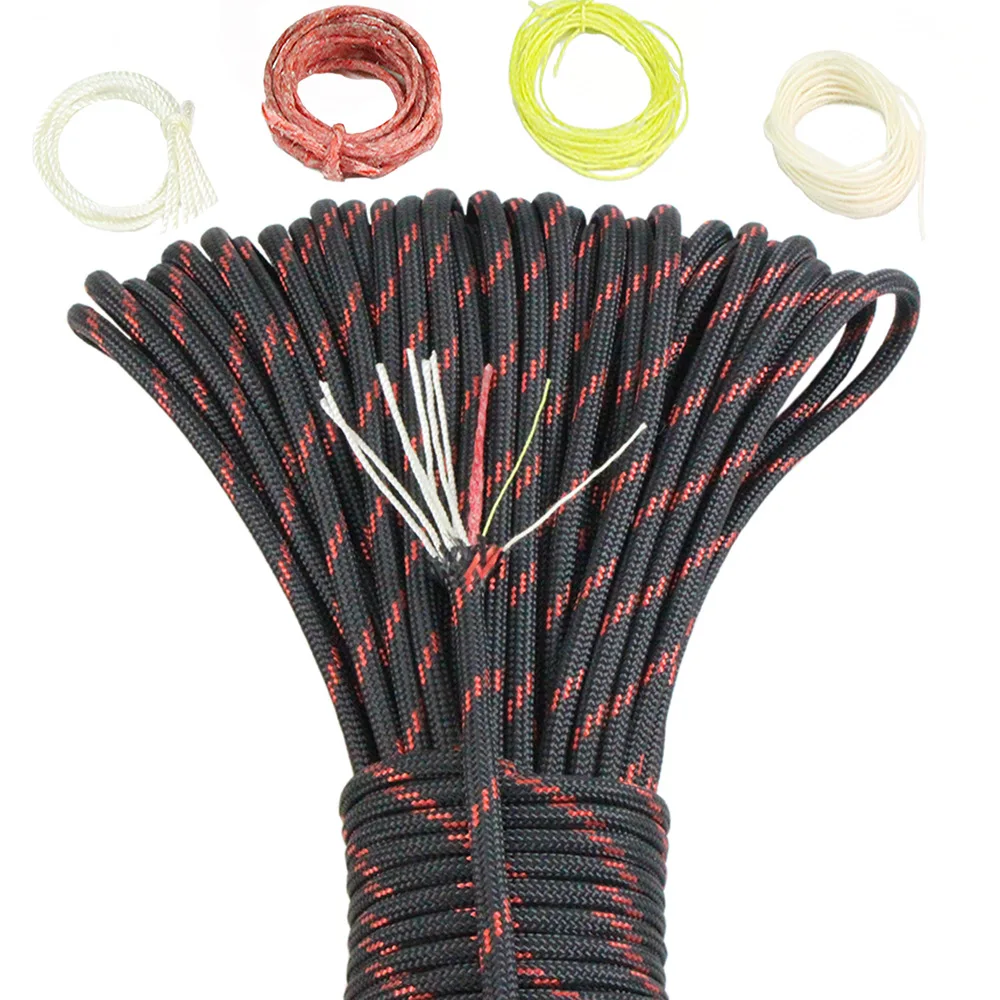 550 10-Core Paracord 4mm Outdoor Camping Survival Tool PE Fire Rope Fishing Cotton Line Parachute Hiking outdoor original survival ignition tool fire suit meteorite fire tool outdoor camp survival fire flint traditional fire tools