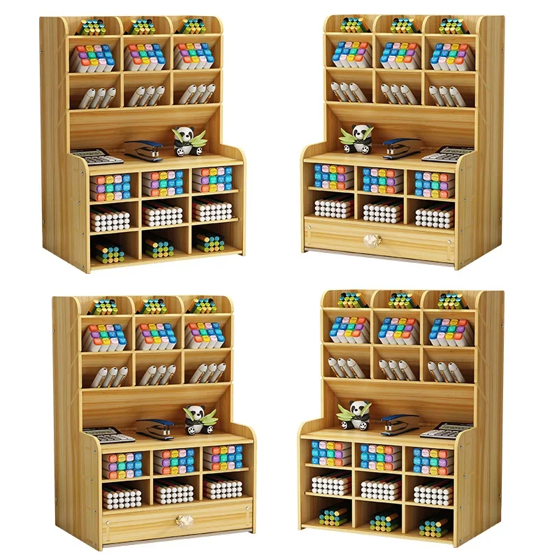 나무 경사 펜 홀더 데스크탑 문서 정리함 DIY 조립식 사무용품 보관함 보석 포장 및 전시 도구