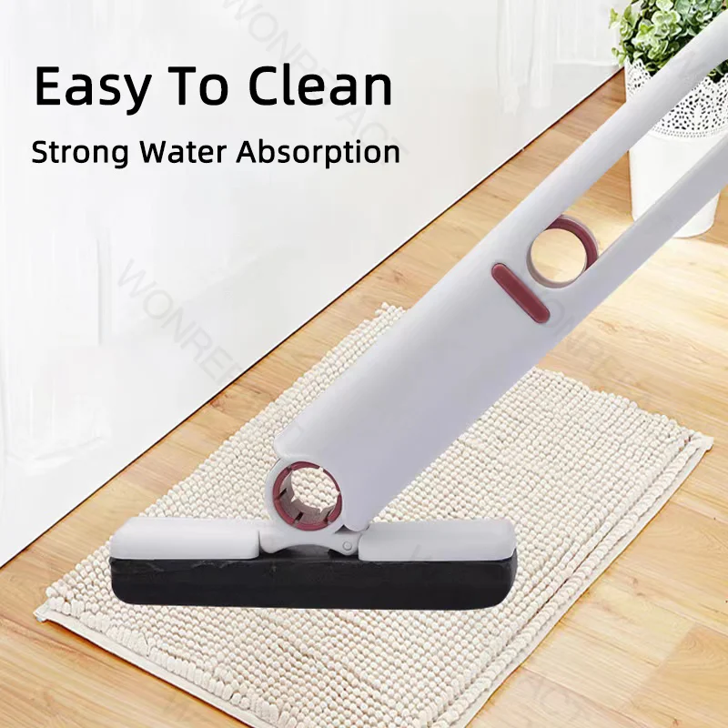 Portable Hands-free Lazy Sponge Mop Home Mini Lazy Desktop Glass Cleaning Tool Bathroom Toilet Crevices Handheld Cleaning Mop