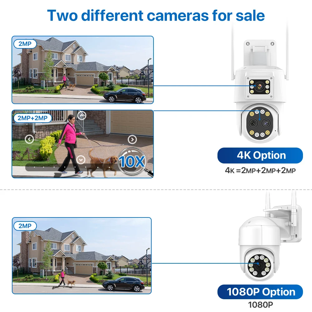 4K HD IP 카메라, 4G SIM 카드, 야외 와이파이 카메라, 10 배 줌 비디오 감시, 1080P PTZ 무선 캠, 자동 추적 CamHi Pro
