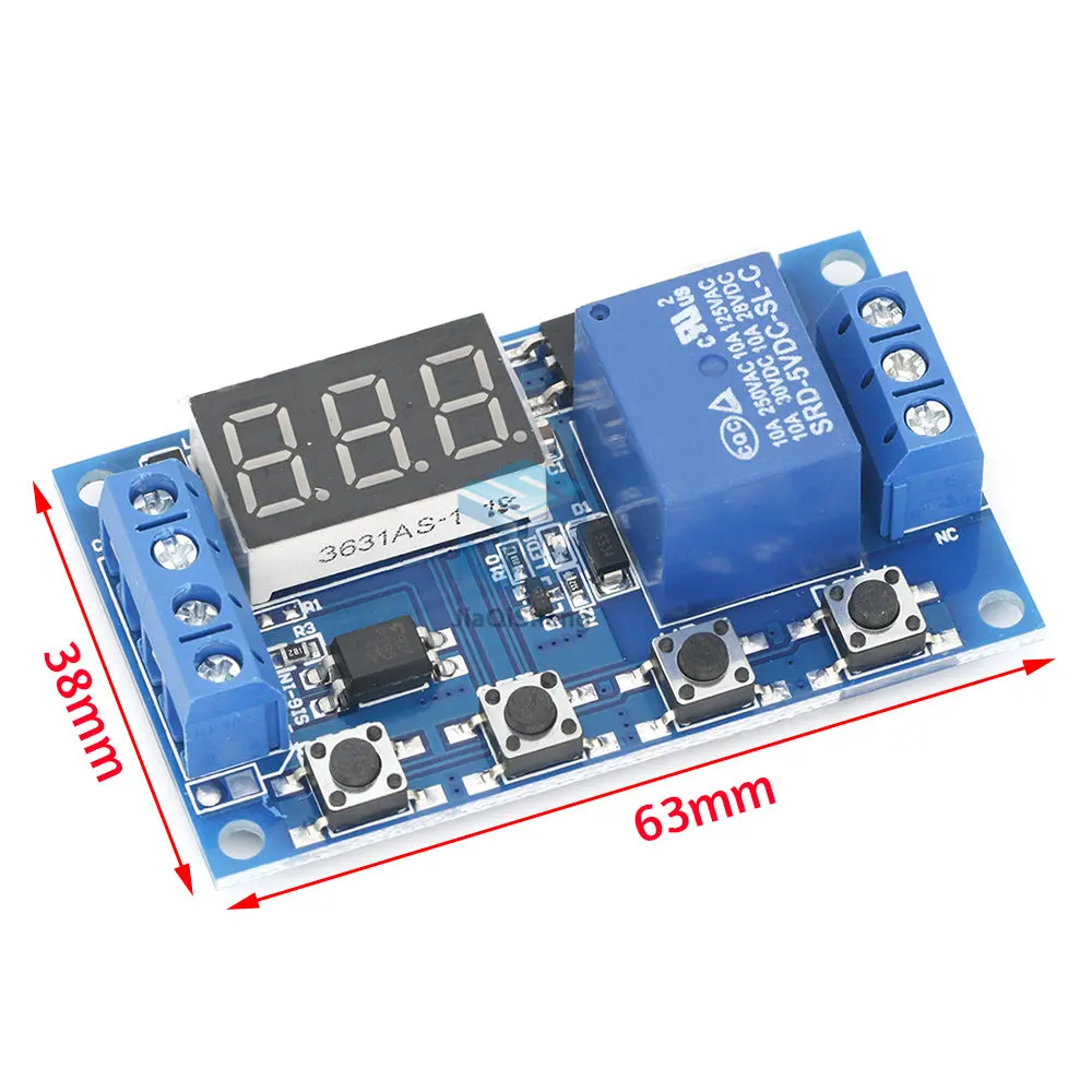 DC 5V 12V 24V LED Light Digital Time Delay Relay Trigger Cycle Timer Delay Switch Circuit Board Timing Control Module DIY circuit board timer relay relay module electronic component