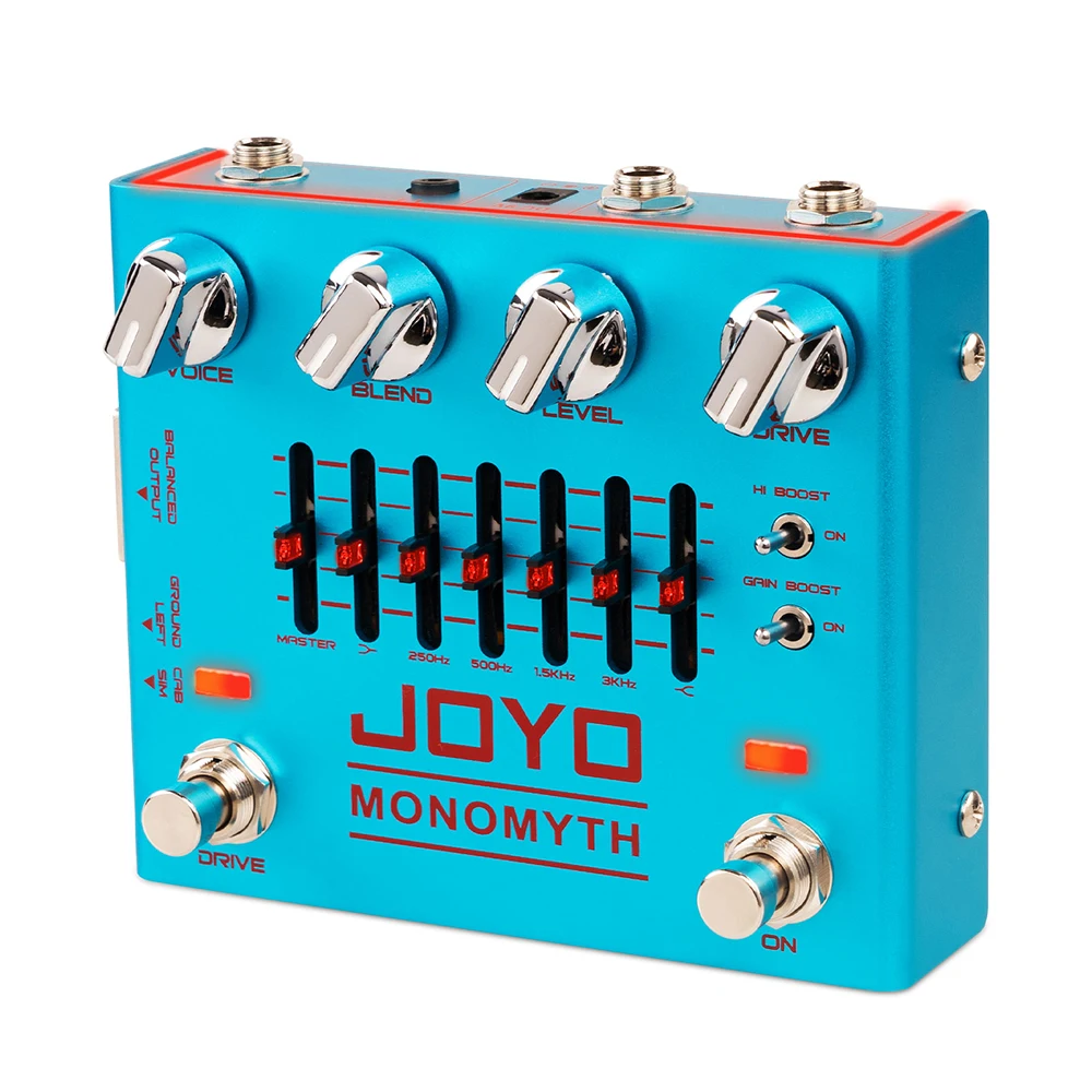 JOYO R-26 MONOMYTH Bass Guitar Preamp Effect, 6 Band-Graphic EQ Control, Cabinet Simulation Tone, Bass Preamp Analog Pedal