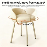 Chaise de maquillage pour chambre à coucher, tabouret de coiffeuse, design haut de gamme, chaise à dossier, pivotante, coussin confortable, pour la maison et le salon 4
