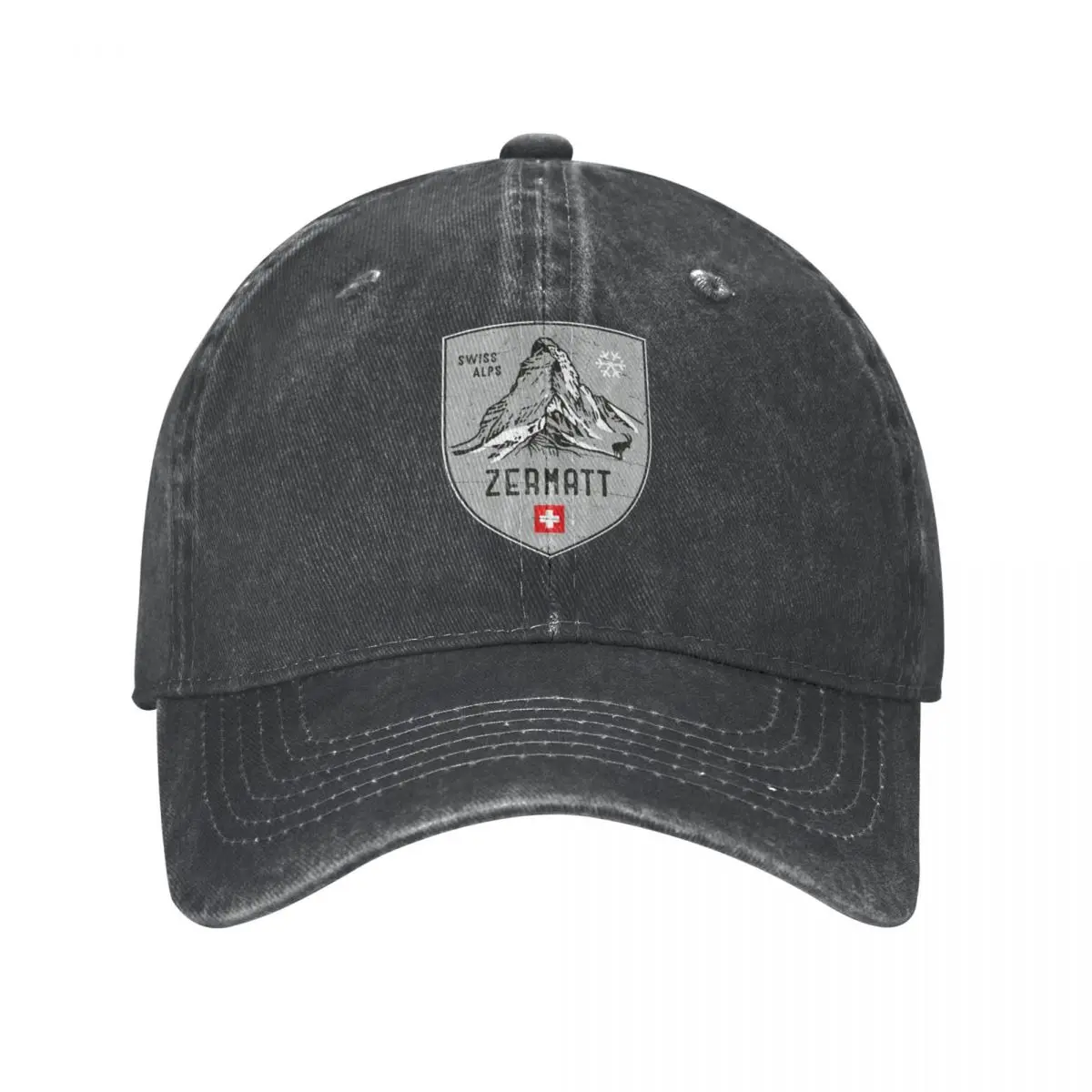 

Zermatt Mountain Switzerland Emblem Cowboy Hat Thermal Visor hard hat Trucker Hat Cap For Women Men'S